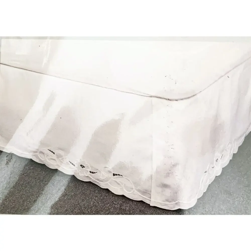 Hand Made Lace 100% Cotton Hand Cutwork Bed Ruffle Twin 39 x 76 in NIP